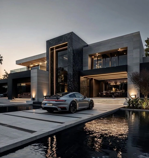 Modern architectural design featuring technology integration